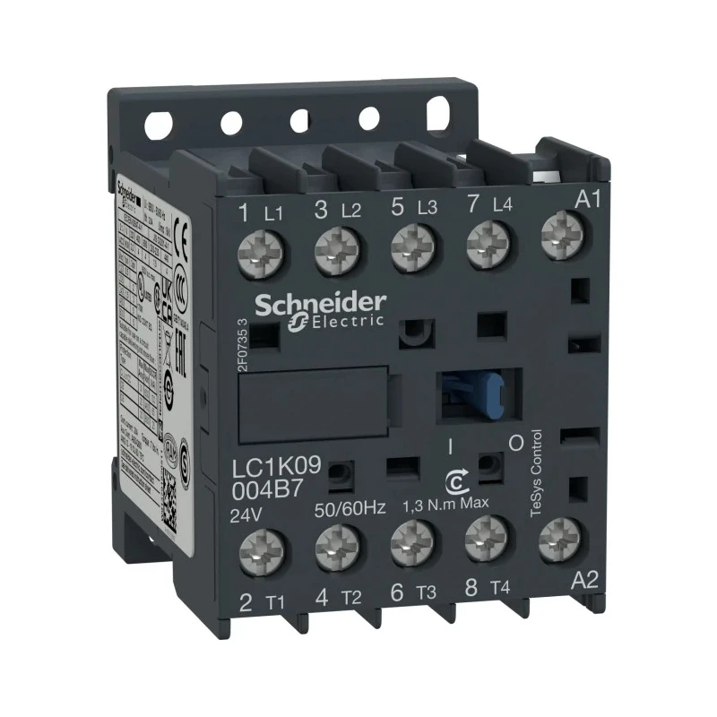Schneider Electric LC1K TeSys K Series Contactor 24V AC Coil, 4-Pole, 9A, 1.3W Power, 690V AC LC1K09004B7