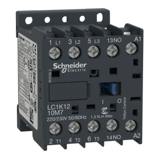 Schneider Electric LC1K Contactor, 400V AC Coil, 3-Pole, 12 A, 5.5 kW 400V AC Power, 3 NO, 690V AC LC1K1210V7