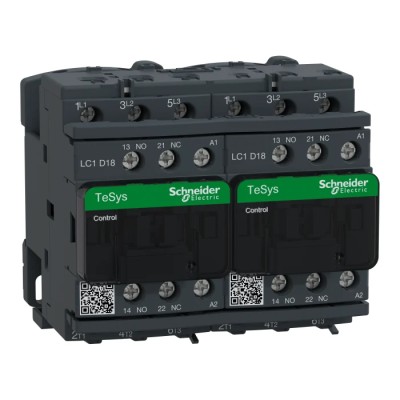 Schneider Electric 24V ac Coil, 3-Pole, 18 A, 7.5 kW Motor Control Reversing Contactor LC2D18B7