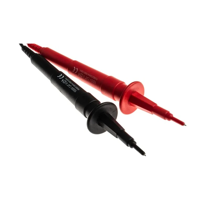 RS PRO Fused Test Lead Kit CAT III 1kV 50kA Right Angle Plug 1.25m Lead Length 125-3731