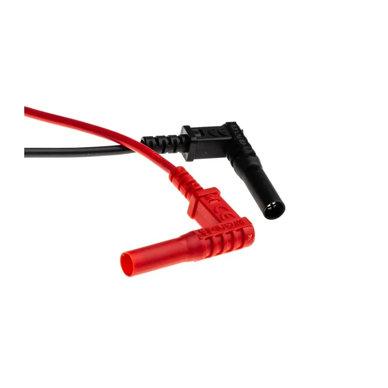 RS PRO Fused Test Lead Kit CAT III 1kV 50kA Right Angle Plug 1.25m Lead Length 125-3731