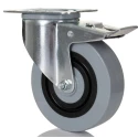 Tente Heavy Duty Braked Swivel Castor 125 mm Wheel Diameter 400 kg Load Capacity Polyamide Wheel 3477HUR125P62 grey