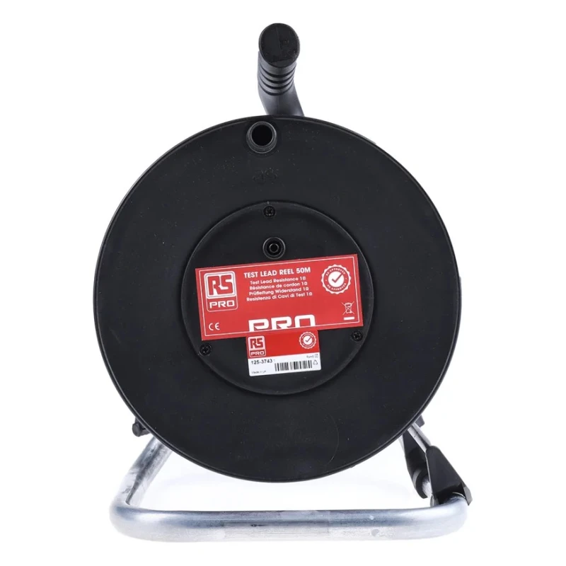 RS PRO Black Test Lead Extension Reel 50 m Cable Length 1000 V CAT II 20 A Current Rating 125-3743