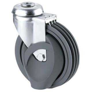 Tente Swivel Castor, 160 kg Load Capacity, 125 mm Polyurethane Wheel, Pressed Steel Frame 2875QMP125P30-13