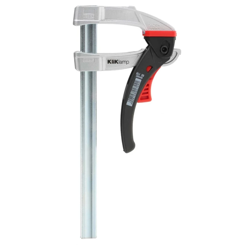 Bessey 200 mm x 80 mm Lever Clamp with 1.2kN Clamping Force, Chrome Finish KLI20