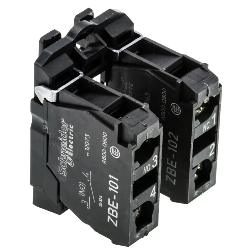 Schneider Electric Harmony Series Contact Block, 600V, 10A, Screw Terminal, 1 NO/1 NC ZB5AZ105