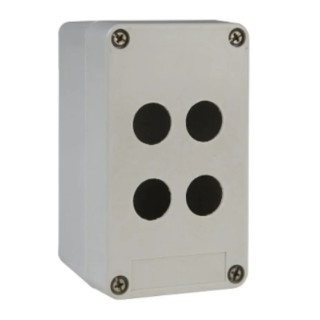 Schneider Electric Grey Glass Reinforced Plastic Harmony XAP Push Button Enclosure 4 Hole 22 mm Diameter XAPA1104
