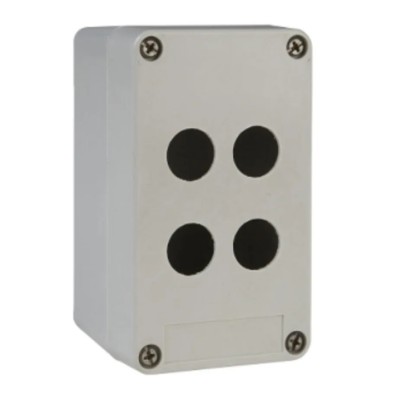 Schneider Electric Grey Glass Reinforced Plastic Harmony XAP Push Button Enclosure 4 Hole 22 mm Diameter XAPA1104