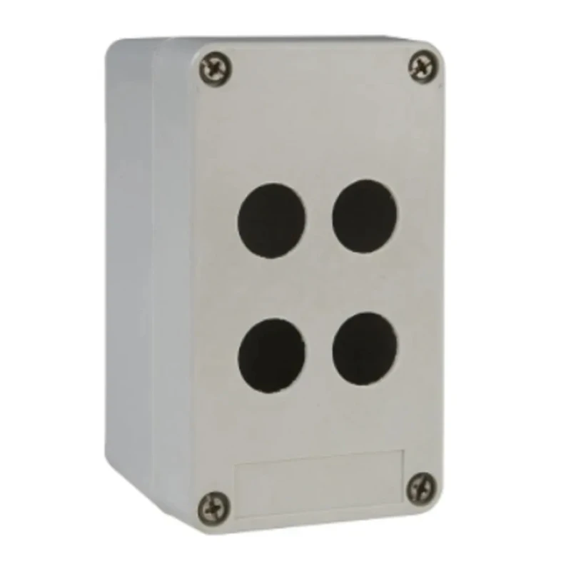 Schneider Electric Grey Glass Reinforced Plastic Harmony XAP Push Button Enclosure 4 Hole 22 mm Diameter XAPA1104