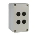 Schneider Electric Grey Glass Reinforced Plastic Harmony XAP Push Button Enclosure 4 Hole 22 mm Diameter XAPA1104
