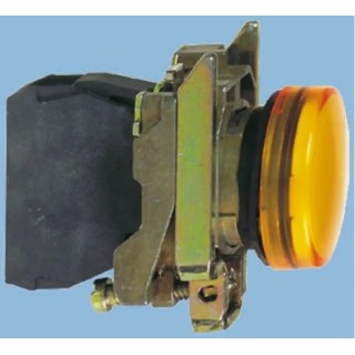 Schneider Electric Panel Mount Green LED Pilot Light Harmony XB4 22 mm Cutout 120V ac/dc IP65 Round XB4BVBG3EX