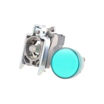 Schneider Electric Panel Mount Green LED Pilot Light Harmony XB4 22 mm Cutout 120V AC IP66 IP67 IP69K Round XB4BVG3