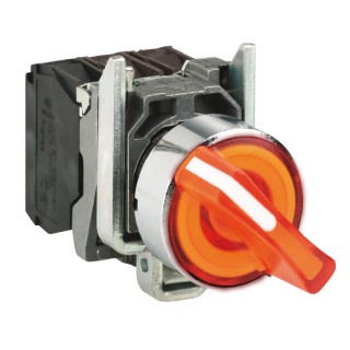 Schneider Electric Selector Switch Yellow Standard Handle NC + NO, 2 Positions, IP69/IP66/IP67, Harmony XB4 XB4BK125M5