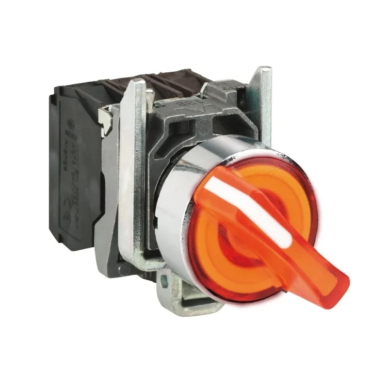 Schneider Electric Selector Switch Yellow Standard Handle NC + NO, 2 Positions, IP69/IP66/IP67, Harmony XB4 XB4BK125M5