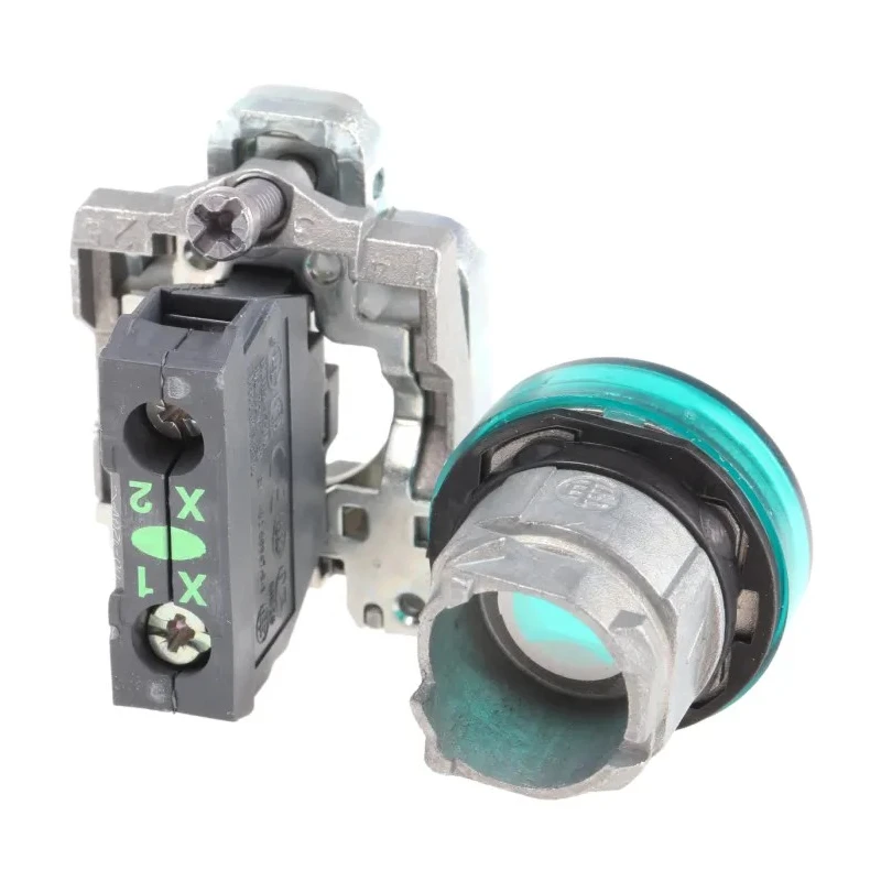 Schneider Electric Panel Mount Green LED Pilot Light Harmony XB4 22 mm Cutout 120V AC IP66 IP67 IP69K Round XB4BVG3