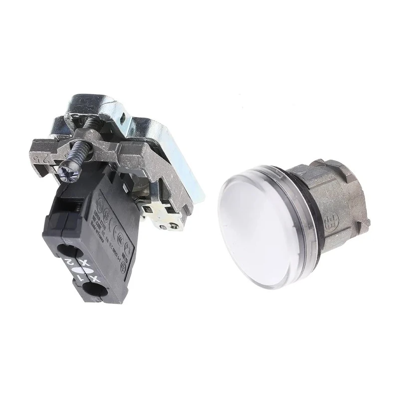 Schneider Electric Panel Mount White LED Pilot Light Harmony XB4 22mm Cutout 120V ac IP66 IP67 IP69K XB4BVG1