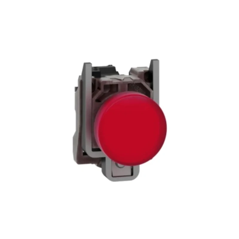 Schneider Electric Panel Mount Red LED Pilot Light Harmony XB4 22 mm Cutout 120V AC Metal Body Round XB4BVG4