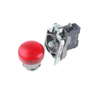 Schneider Electric Panel Mount Red LED Pilot Light Harmony XB4 22 mm Cutout 24V AC/DC IP65 Round XB4BVB4EX