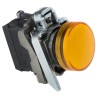 Schneider Electric Panel Mount Orange LED Pilot Light Harmony XB4 22 mm Cutout 24 V AC/DC Metal Bezel XB4BVB5