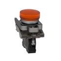 Schneider Electric Panel Mount Orange LED Pilot Light Harmony XB4 22 mm Cutout 24 V AC/DC Metal Bezel XB4BVB5