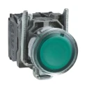 Schneider Electric Harmony XB4 Series Illuminated Pushbutton Switch, Green, 230V, Spring Return, Panel Mount, 22 XB4BW33M5