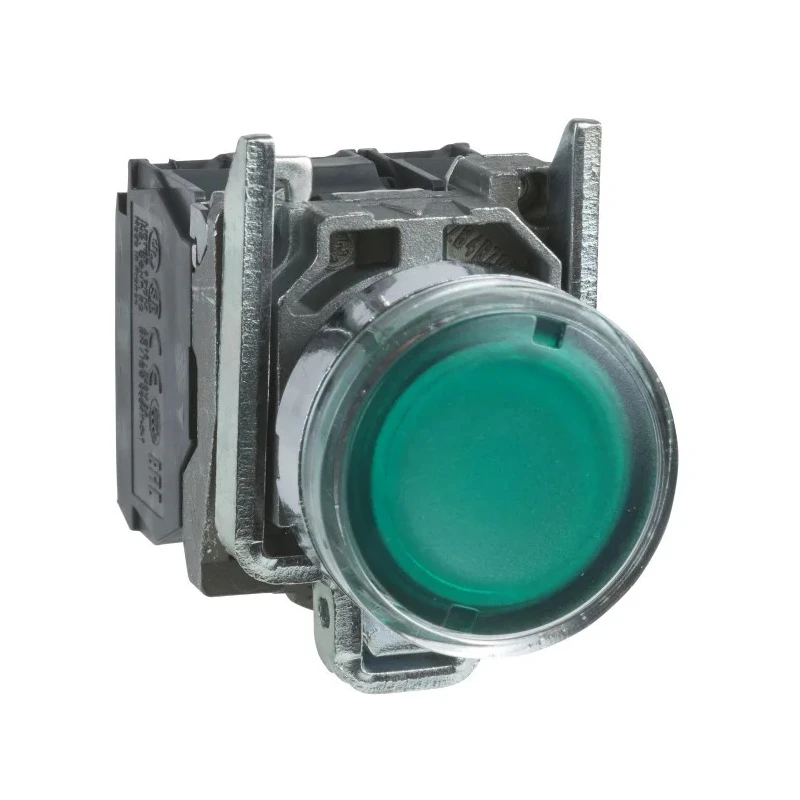 Schneider Electric Harmony XB4 Series Illuminated Pushbutton Switch, Green, 230V, Spring Return, Panel Mount, 22 XB4BW33M5