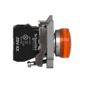 Schneider Electric Panel Mount Orange LED Pilot Light Harmony XB4 22 mm Cutout 24 V AC/DC Metal Bezel XB4BVB5