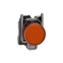 Schneider Electric Panel Mount Orange LED Pilot Light Harmony XB4 22 mm Cutout 24 V AC/DC Metal Bezel XB4BVB5