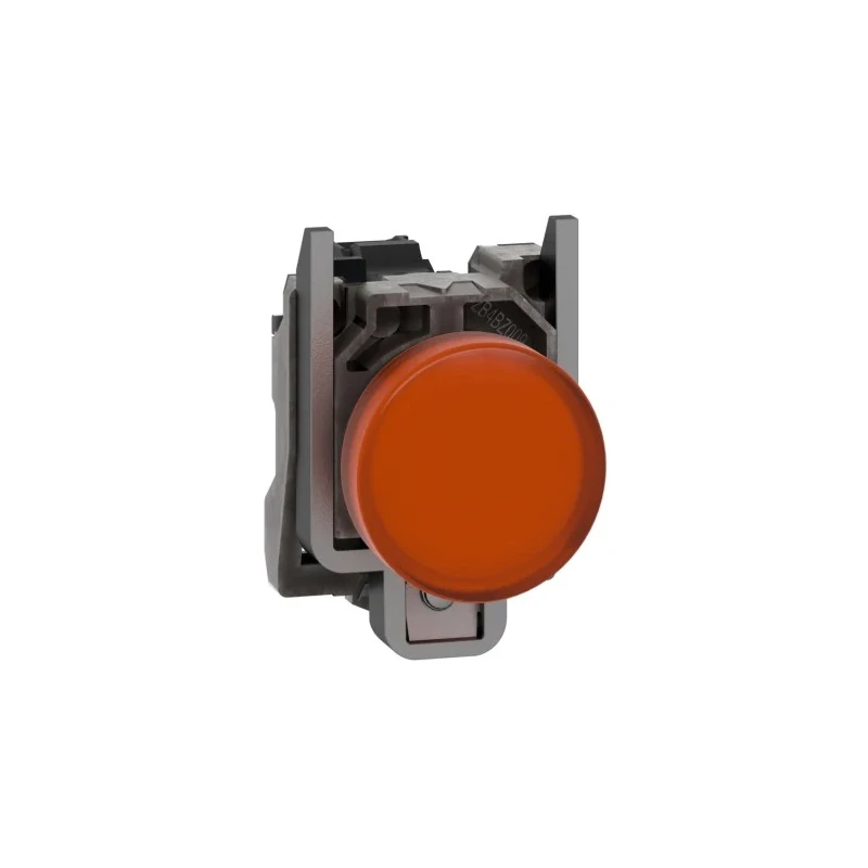 Schneider Electric Panel Mount Orange LED Pilot Light Harmony XB4 22 mm Cutout 24 V AC/DC Metal Bezel XB4BVB5