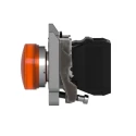 Schneider Electric Panel Mount Orange LED Pilot Light Harmony XB4 22 mm Cutout 24 V AC/DC Metal Bezel XB4BVB5
