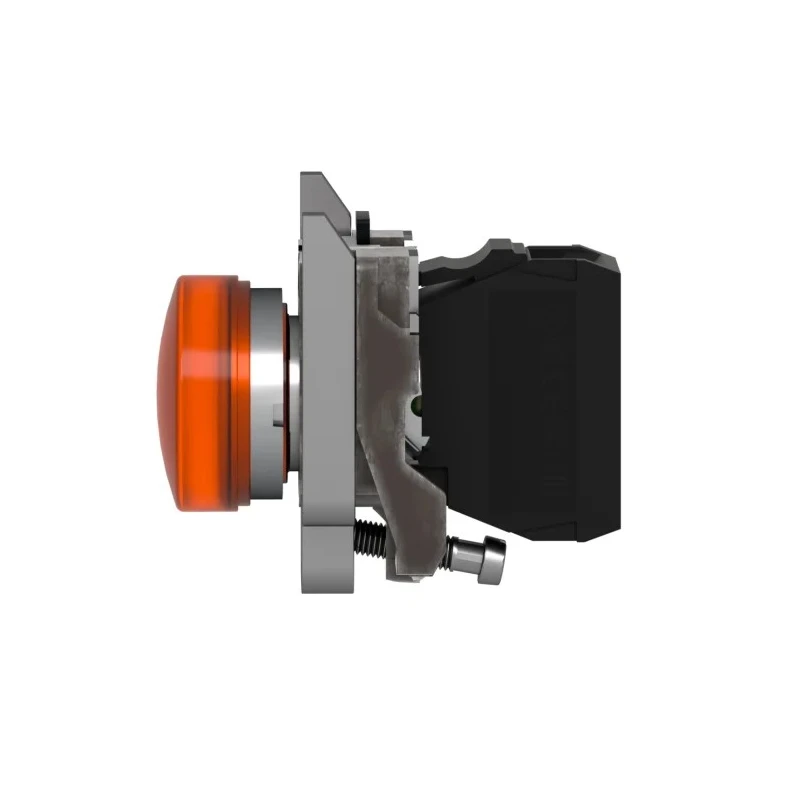 Schneider Electric Panel Mount Orange LED Pilot Light Harmony XB4 22 mm Cutout 24 V AC/DC Metal Bezel XB4BVB5
