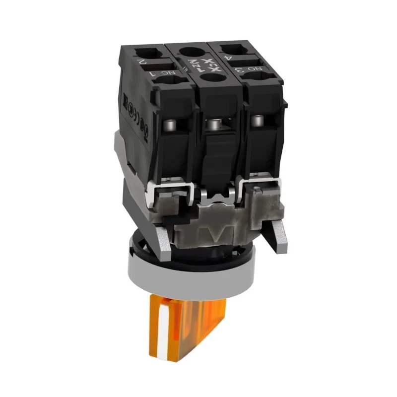Schneider Electric Harmony XB4 Yellow Standard Handle Selector Switch Illuminated 2 Positions 1 NO/1 NC 22mm XB4BK125B5