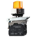 Schneider Electric Harmony XB4 Yellow Standard Handle Selector Switch Illuminated 2 Positions 1 NO/1 NC 22mm XB4BK125B5