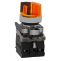 Schneider Electric Harmony XB4 Yellow Standard Handle Selector Switch Illuminated 2 Positions 1 NO/1 NC 22mm XB4BK125B5