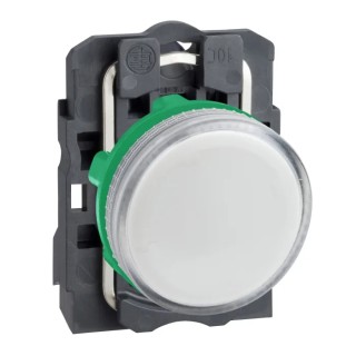 Schneider Electric Panel Mount White LED Pilot Light Harmony XB5 22 mm Cutout 250V IP67 IP66 Round XB5AV61