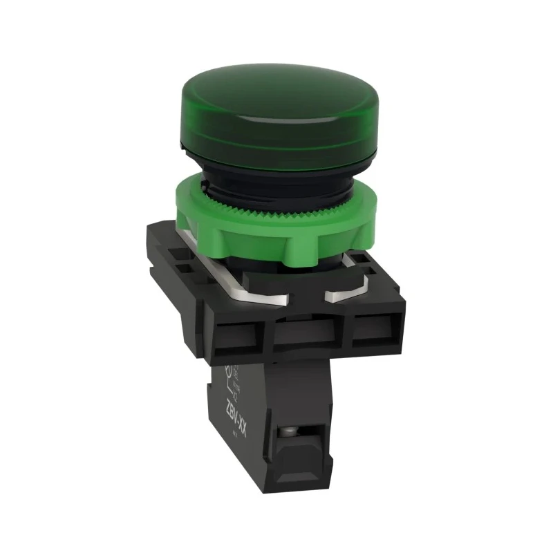 Schneider Electric Panel Mount Green LED Pilot Light Harmony XB5 22 mm Cutout 250V IP67 IP66 XB5AV63