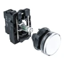 Schneider Electric Panel Mount White LED Pilot Light Harmony XB5 22 mm Cutout 24V AC/DC IP67 IP66 Round XB5AVB1