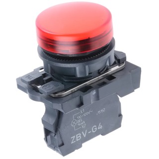 Schneider Electric Panel Mount Red LED Pilot Light Harmony XB5 22 mm Cutout 120V AC IP67 IP66 XB5AVG4