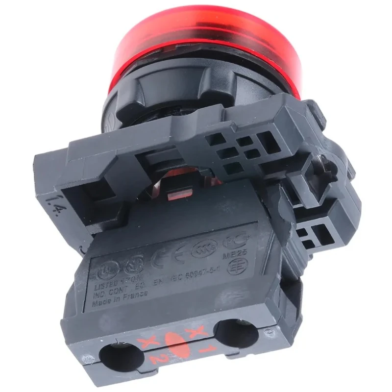 Schneider Electric Panel Mount Red LED Pilot Light Harmony XB5 22 mm Cutout 120V AC IP67 IP66 XB5AVG4