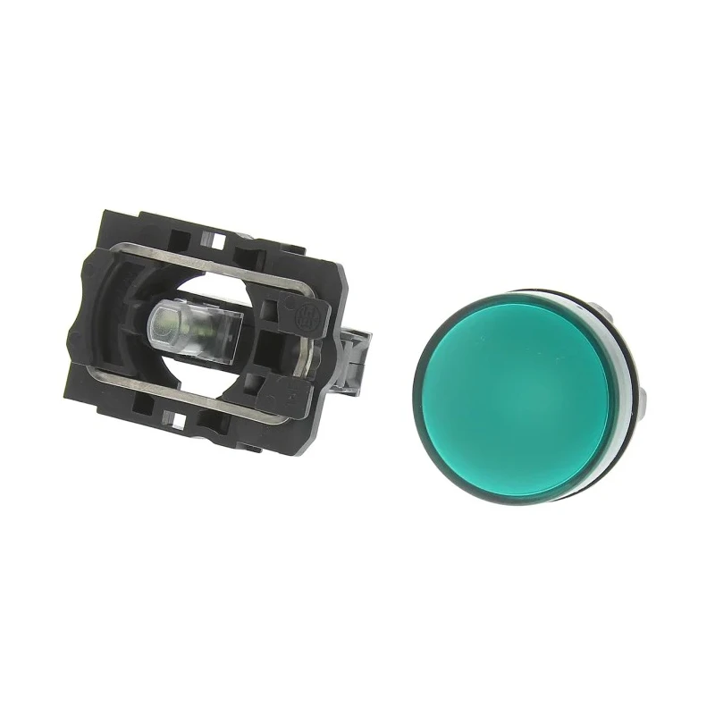 Schneider Electric Panel Mount Green LED Pilot Light Harmony XB5 22 mm Cutout 24V AC/DC IP67 IP69K IP66 Round XB5AVB3