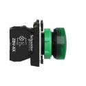 Schneider Electric Panel Mount Green LED Pilot Light Harmony XB5 22 mm Cutout 24V AC/DC IP67 IP69K IP66 Round XB5AVB3