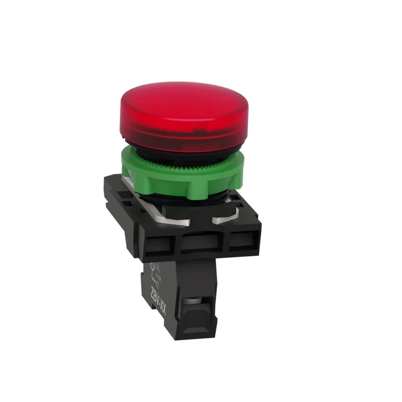 Schneider Electric Panel Mount Red LED Pilot Light 24V ac/dc, 22 mm Cutout, IP67 IP69K IP66, Harmony XB5 XB5AVB4