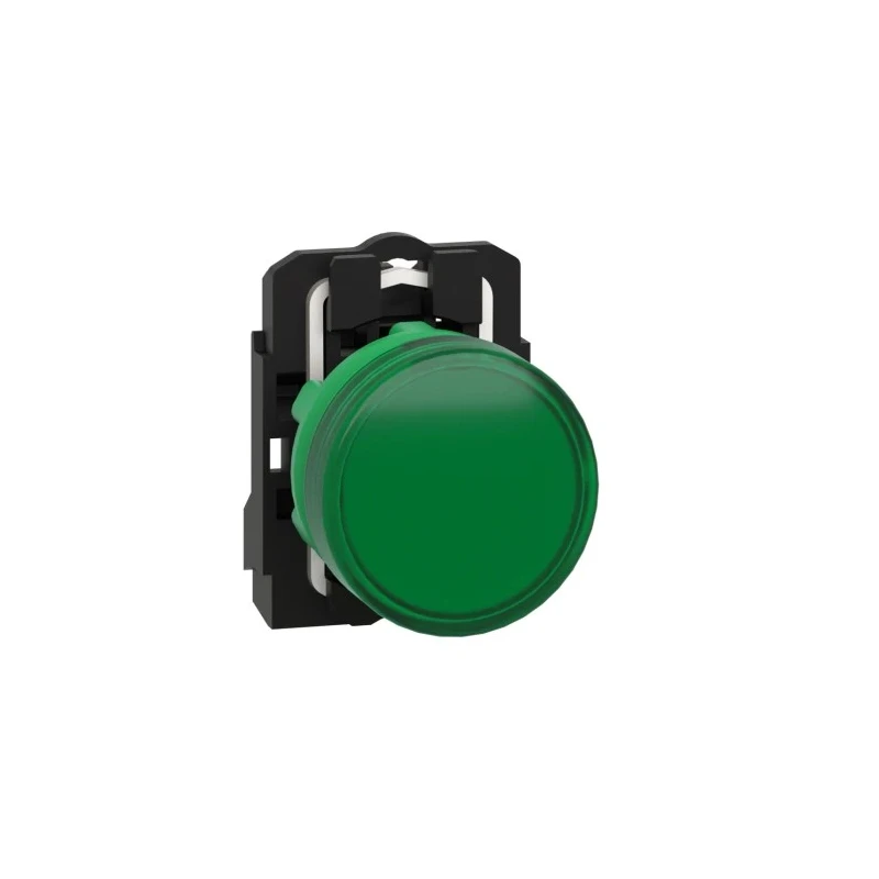 Schneider Electric Panel Mount Green LED Pilot Light Harmony XB5 22 mm Cutout 24V AC/DC IP67 IP69K IP66 Round XB5AVB3