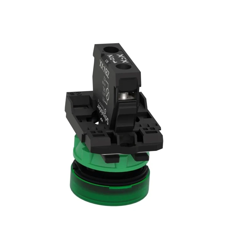 Schneider Electric Panel Mount Green LED Pilot Light Harmony XB5 22 mm Cutout 24V AC/DC IP67 IP69K IP66 Round XB5AVB3