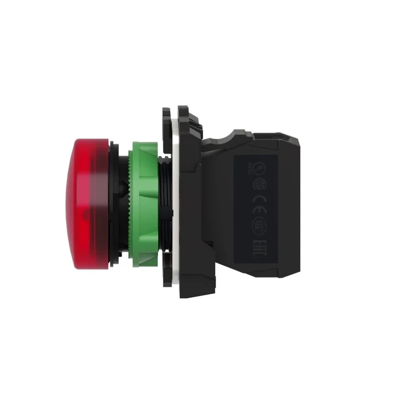 Schneider Electric Panel Mount Red LED Pilot Light 24V ac/dc, 22 mm Cutout, IP67 IP69K IP66, Harmony XB5 XB5AVB4