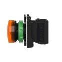 Schneider Electric Panel Mount Orange LED Pilot Light, Harmony XB5, 22 mm Cutout, 24V AC/DC, IP66 IP67, Round XB5AVB5