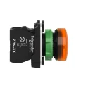 Schneider Electric Panel Mount Orange LED Pilot Light, Harmony XB5, 22 mm Cutout, 24V AC/DC, IP66 IP67, Round XB5AVB5