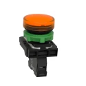 Schneider Electric Panel Mount Orange LED Pilot Light, Harmony XB5, 22 mm Cutout, 24V AC/DC, IP66 IP67, Round XB5AVB5
