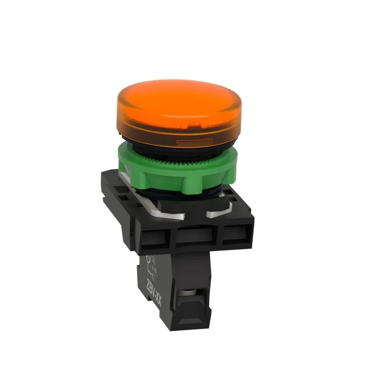 Schneider Electric Panel Mount Orange LED Pilot Light, Harmony XB5, 22 mm Cutout, 24V AC/DC, IP66 IP67, Round XB5AVB5