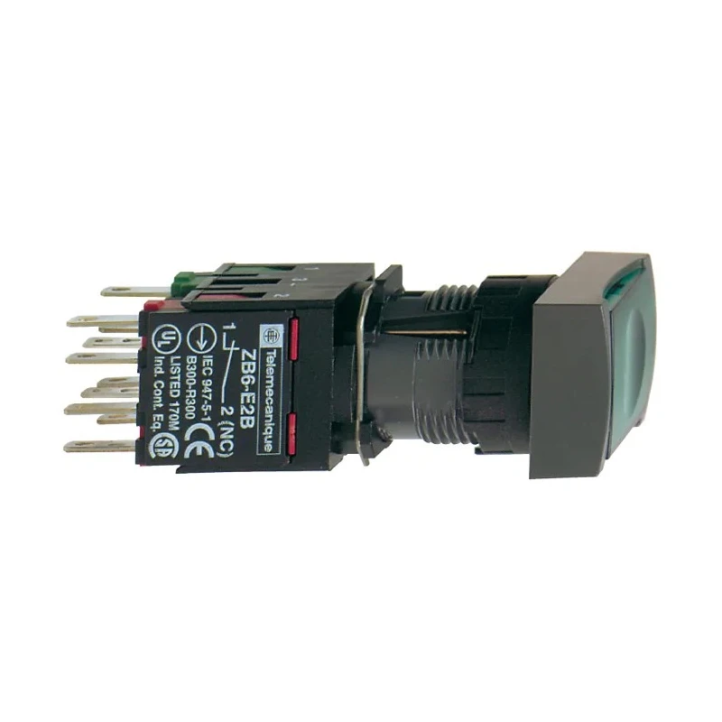 Schneider Electric Harmony XB6 Series Illuminated Push Button Switch, Spring Return, Panel Mount, 16 mm Cutout XB6DW3B1B